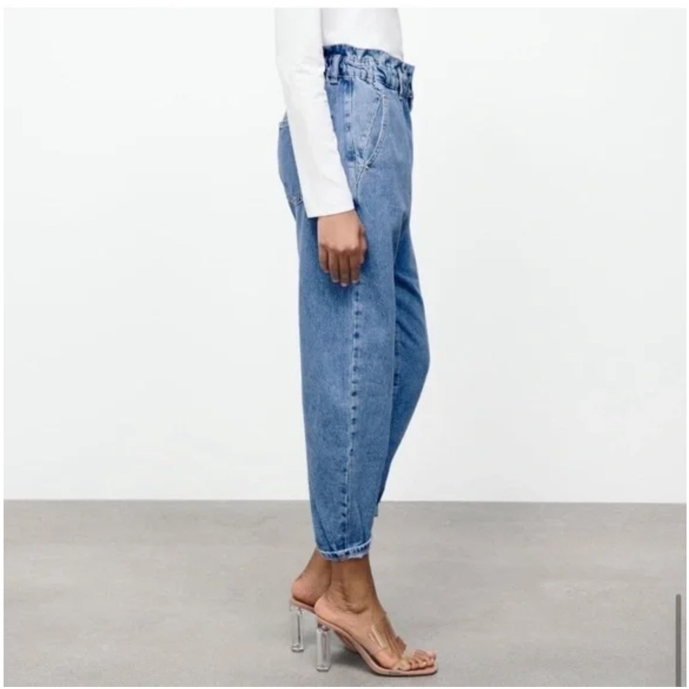 Zara Blue Boyfriend Jeans Relaxed Fit - Picture 4 of 10